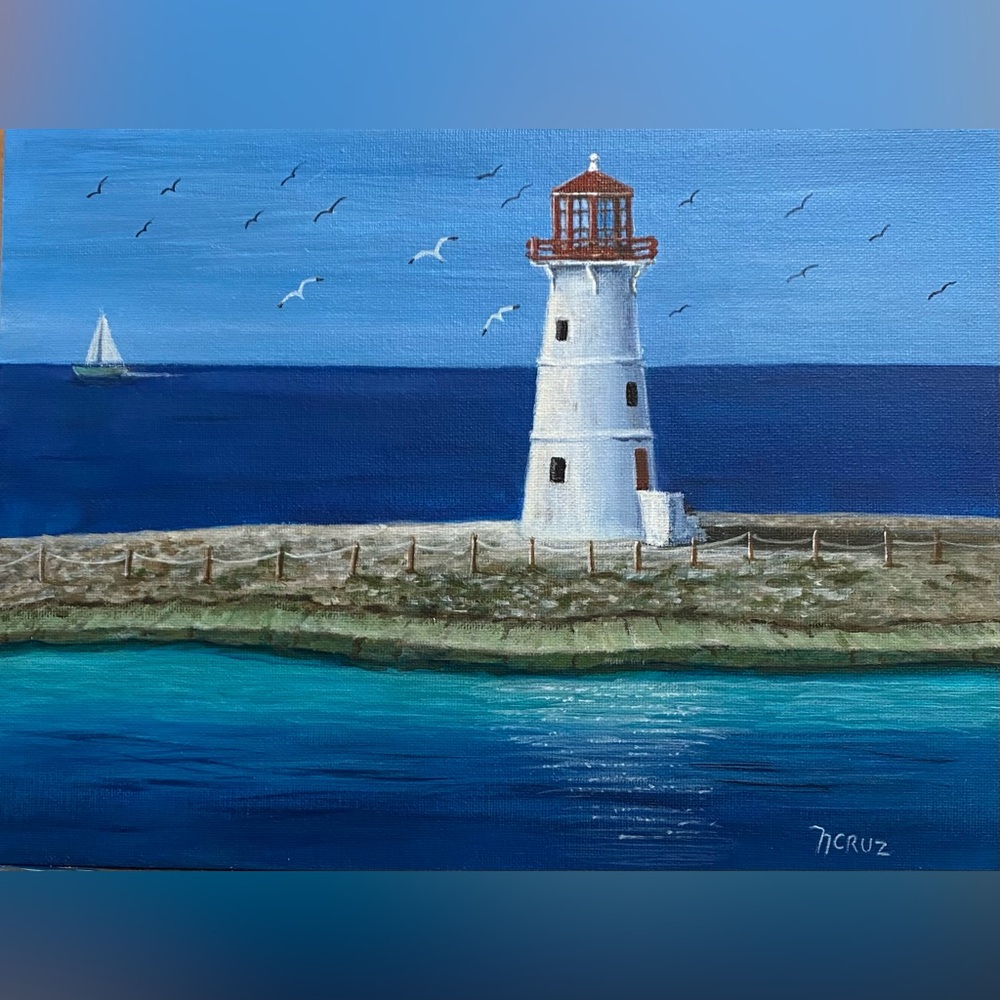 Hand Crafted Artwork-Lighthouse
